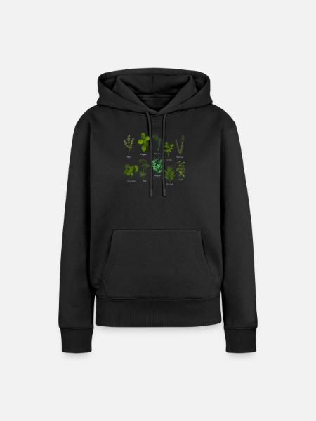 Kräuter Arten Pflanzen Lustig Gartenarbeit Pflanze - Frauen Premium Bio Hoodie - Schwarz