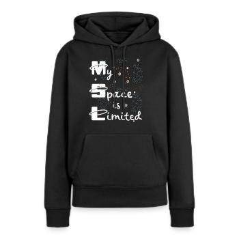Mein Raum ist Klein - Frauen Premium Bio Hoodie - Schwarz - Vorne - Julia (174cm)