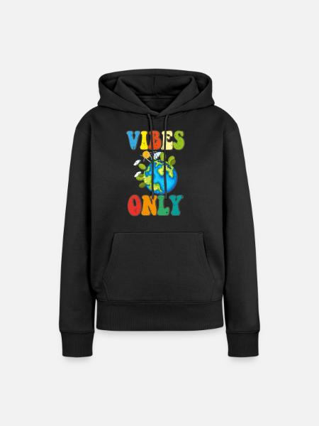 Vibes Only - Frauen Premium Bio Hoodie - Schwarz