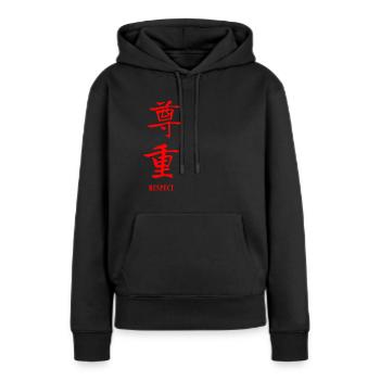 Respekt auf Chinesisch - Frauen Premium Bio Hoodie - Schwarz - Vorne - Julia (174cm)