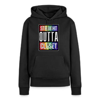 Einfach aus dem Schrank während der Pride Week - Frauen Premium Bio Hoodie - Schwarz - Vorne - Julia (174cm)
