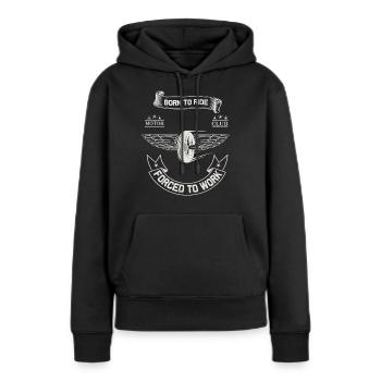 Born To Ride MC Wings Design - Sweat à capuche Premium bio Femme - noir - Devant - Julia (174cm)