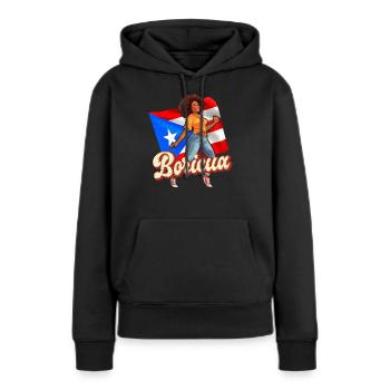 Afro latina boricua porto rico danse caribéenne - Sweat à capuche Premium bio Femme - noir - Devant - Julia (174cm)