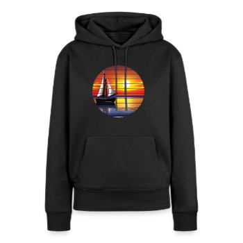 voilier voilier voilier voilier voilier voilier - Sweat à capuche Premium bio Femme - noir - Devant - Julia (174cm)