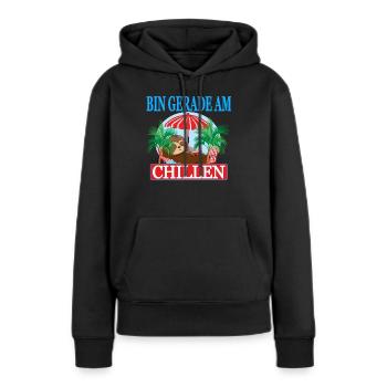 Chiller Bin gerade am chillen Auftrags chiller - Frauen Premium Bio Hoodie - Schwarz - Vorne - Julia (174cm)