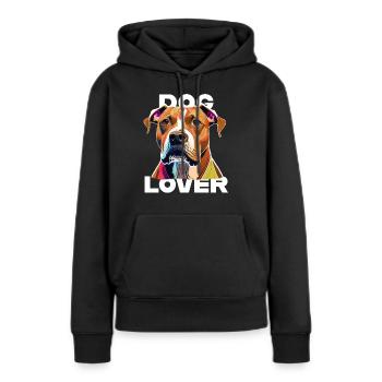 Dog Lover American Stafford - Frauen Premium Bio Hoodie - Schwarz - Vorne - Julia (174cm)