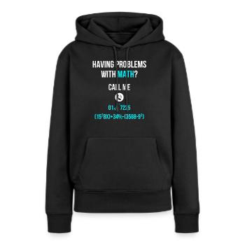 Apprendre l’école de mathématiques - Sweat à capuche Premium bio Femme - noir - Devant - Julia (174cm)