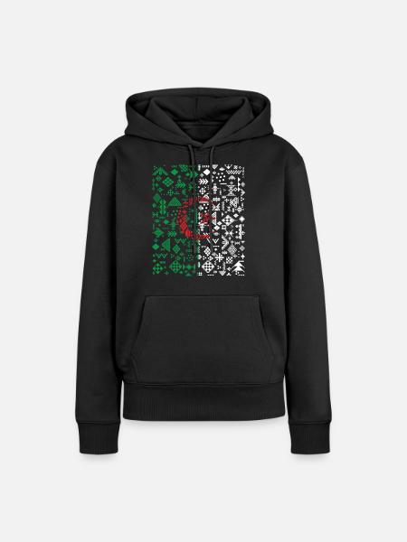 FLAG ALGERIA Z AMAZIGH BERBER KABYLE - Women’s Premium Organic Hoodie - black