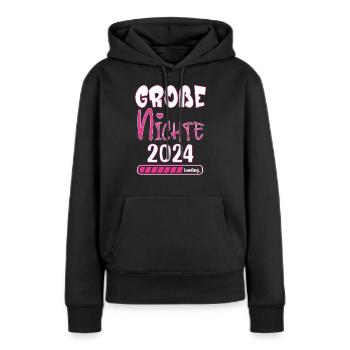 Grosse Nichte 2024 loading Ankündigung Geburt - Frauen Premium Bio Hoodie - Schwarz - Vorne - Julia (174cm)