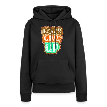 N’abandonnez jamais - Sweat à capuche Premium bio Femme - noir - Devant - Julia (174cm)