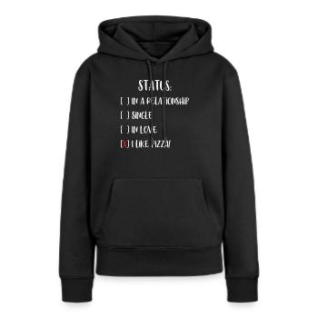 Statut de la pizza - Sweat à capuche Premium bio Femme - noir - Devant - Julia (174cm)