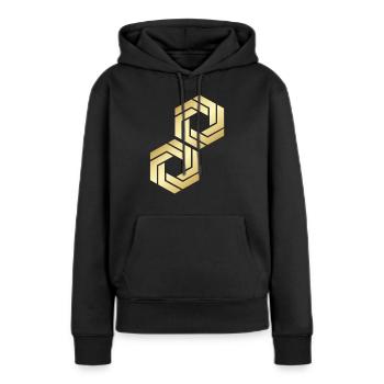 HEXAGONE - Sweat à capuche Premium bio Femme - noir - Devant - Julia (174cm)