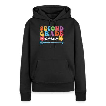 Équipe de deuxième classe Enseignant de la 2e équipe - Sweat à capuche Premium bio Femme - noir - Devant - Julia (174cm)