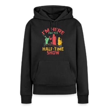 Je suis ici pour la fanfare du spectacle de la mi-temps - Sweat à capuche Premium bio Femme - noir - Devant - Julia (174cm)