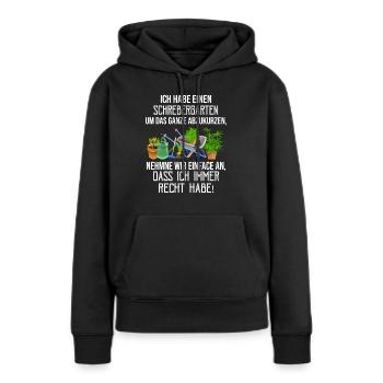 Ich habe einen Schrebergarten - Frauen Premium Bio Hoodie - Schwarz - Vorne - Julia (174cm)