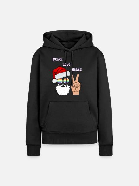Frieden Liebe Weihnachten | XMAS - Frauen Premium Bio Hoodie - Schwarz
