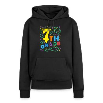 Seventh grade - Frauen Premium Bio Hoodie - Schwarz - Vorne - Julia (174cm)