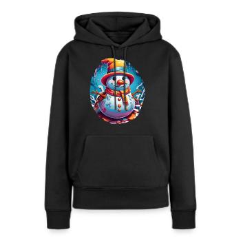 Schneemann, Schneemann - Frauen Premium Bio Hoodie - Schwarz - Vorne - Julia (174cm)