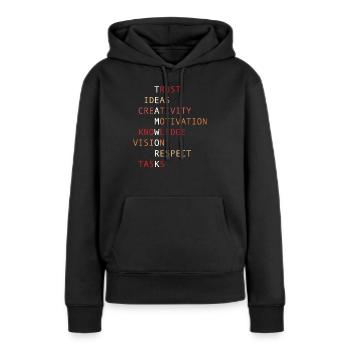 Teamwork - Frauen Premium Bio Hoodie - Schwarz - Vorne - Julia (174cm)