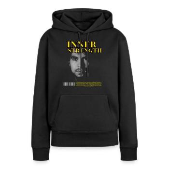 Force intérieure - Sweat à capuche Premium bio Femme - noir - Devant - Julia (174cm)