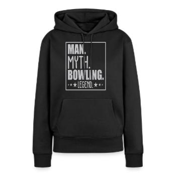 Man Myth Bowling Legend - Frauen Premium Bio Hoodie - Schwarz - Vorne - Julia (174cm)