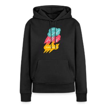 Seele voller Sonnenschein - Frauen Premium Bio Hoodie - Schwarz - Vorne - Julia (174cm)