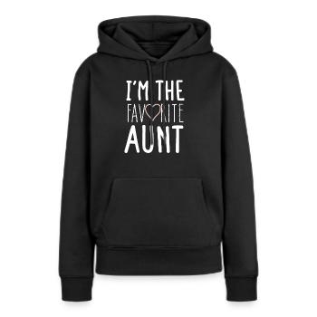 Ich bin die Lieblingstante Niedliche Neugeborenen-Familie - Frauen Premium Bio Hoodie - Schwarz - Vorne - Julia (174cm)