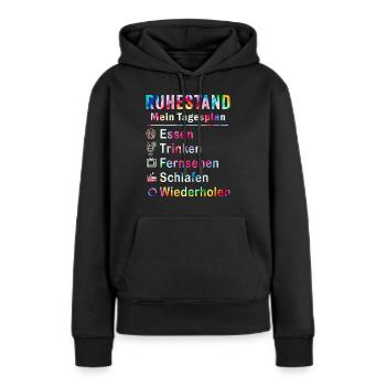 Pension de retraité Drôle de retraite Retraité Hommes - Sweat à capuche Premium bio Femme - noir - Devant - Julia (174cm)