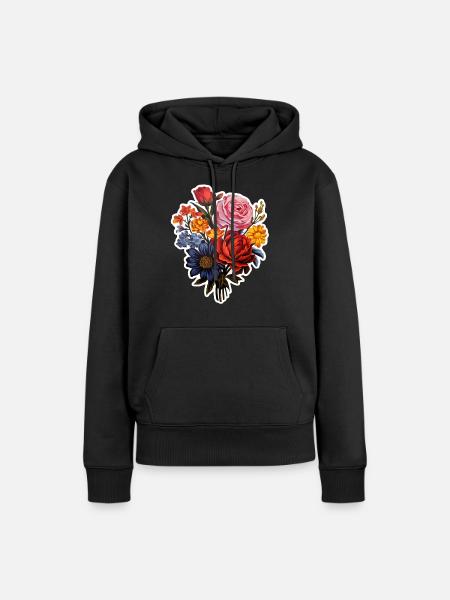 Blumenstrauß - Frauen Premium Bio Hoodie - Schwarz