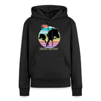 CHEVAUX DE LOISIR - Sweat à capuche Premium bio Femme - noir - Devant - Julia (174cm)