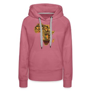 Couleur vive Africaine - Sweat à capuche Premium bio Femme - mauve - Devant - Isabella (175cm)