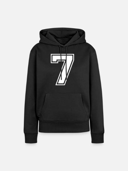 Nummer 7 - Frauen Premium Bio Hoodie - Schwarz