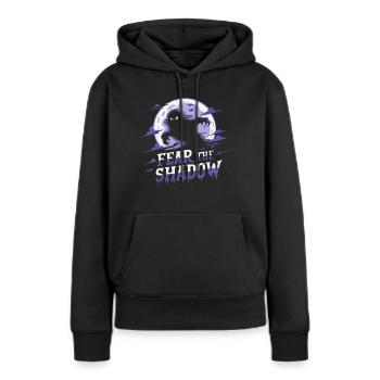 OMBRE EFFRAYANTE - Sweat à capuche Premium bio Femme - noir - Devant - Julia (174cm)