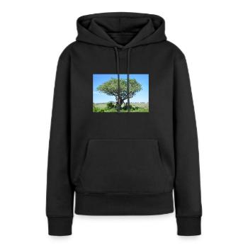 Majestueux saucisson en habitat naturel - Sweat à capuche Premium bio Femme - noir - Devant - Julia (174cm)