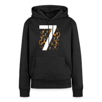 De nombreux sept - Sweat à capuche Premium bio Femme - noir - Devant - Julia (174cm)