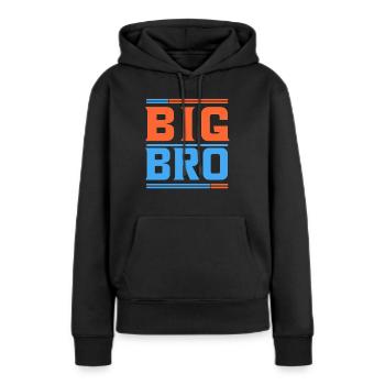 GRAND BRO - Sweat à capuche Premium bio Femme - noir - Devant - Julia (174cm)