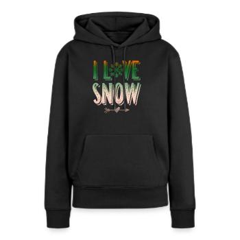 I Love Snow - Frauen Premium Bio Hoodie - Schwarz - Vorne - Julia (174cm)