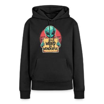 WUNDERBAR - Frauen Premium Bio Hoodie - Schwarz - Vorne - Julia (174cm)