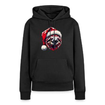 Polygon Kunst Faultier Weihnachtsmütze Original - Frauen Premium Bio Hoodie - Schwarz - Vorne - Julia (174cm)