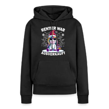 Renne a été vendu Licorne Noël - Sweat à capuche Premium bio Femme - noir - Devant - Julia (174cm)