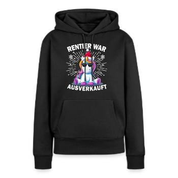Renne a été vendu Licorne Noël - Sweat à capuche Premium bio Femme - noir - Devant - Julia (174cm)