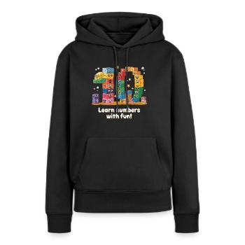 NOMBRE JOUR - Sweat à capuche Premium bio Femme - noir - Devant - Julia (174cm)