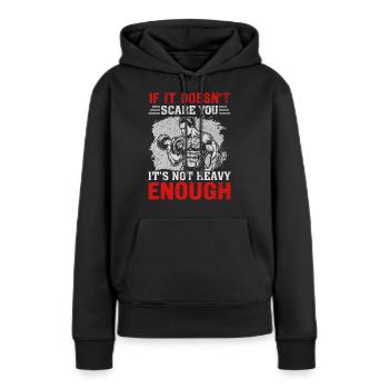 N’ayez pas peur des poids lourds - Sweat à capuche Premium bio Femme - noir - Devant - Julia (174cm)