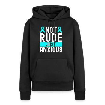 Trouble anxieux Trouble anxieux - Sweat à capuche Premium bio Femme - noir - Devant - Julia (174cm)