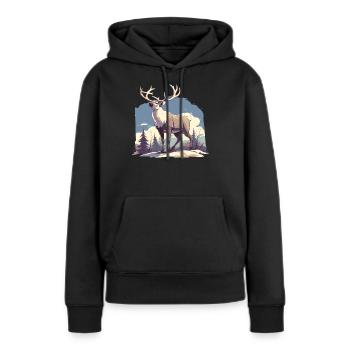 Renne Renne - Sweat à capuche Premium bio Femme - noir - Devant - Julia (174cm)