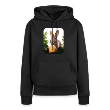 Osterhase - Frauen Premium Bio Hoodie - Schwarz - Vorne - Julia (174cm)