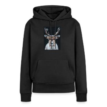 Renne Renne - Sweat à capuche Premium bio Femme - noir - Devant - Julia (174cm)