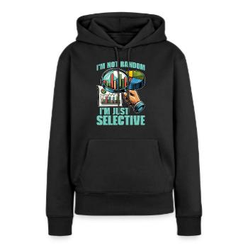 Statisticien Je ne suis pas au hasard Je suis mathématicien - Sweat à capuche Premium bio Femme - noir - Devant - Julia (174cm)