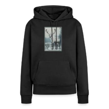 Renne Renne - Sweat à capuche Premium bio Femme - noir - Devant - Julia (174cm)