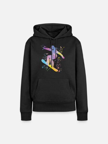 Snowboarder Snowboarding Snowboard - Frauen Premium Bio Hoodie - Schwarz